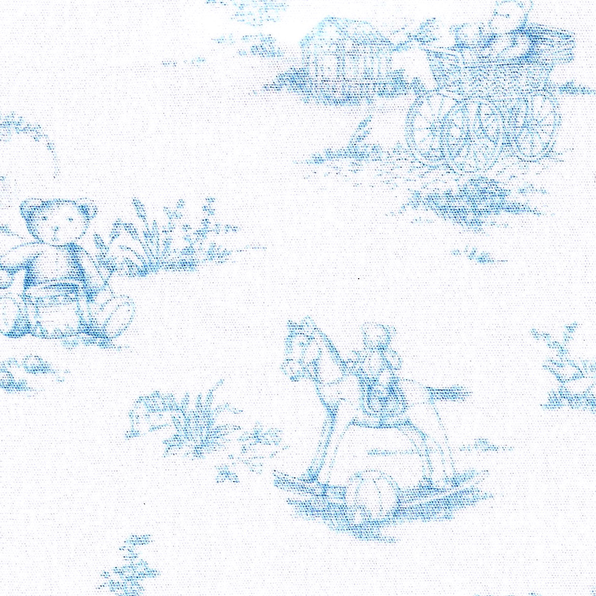 Teddy Bear Toile: Blue on White
