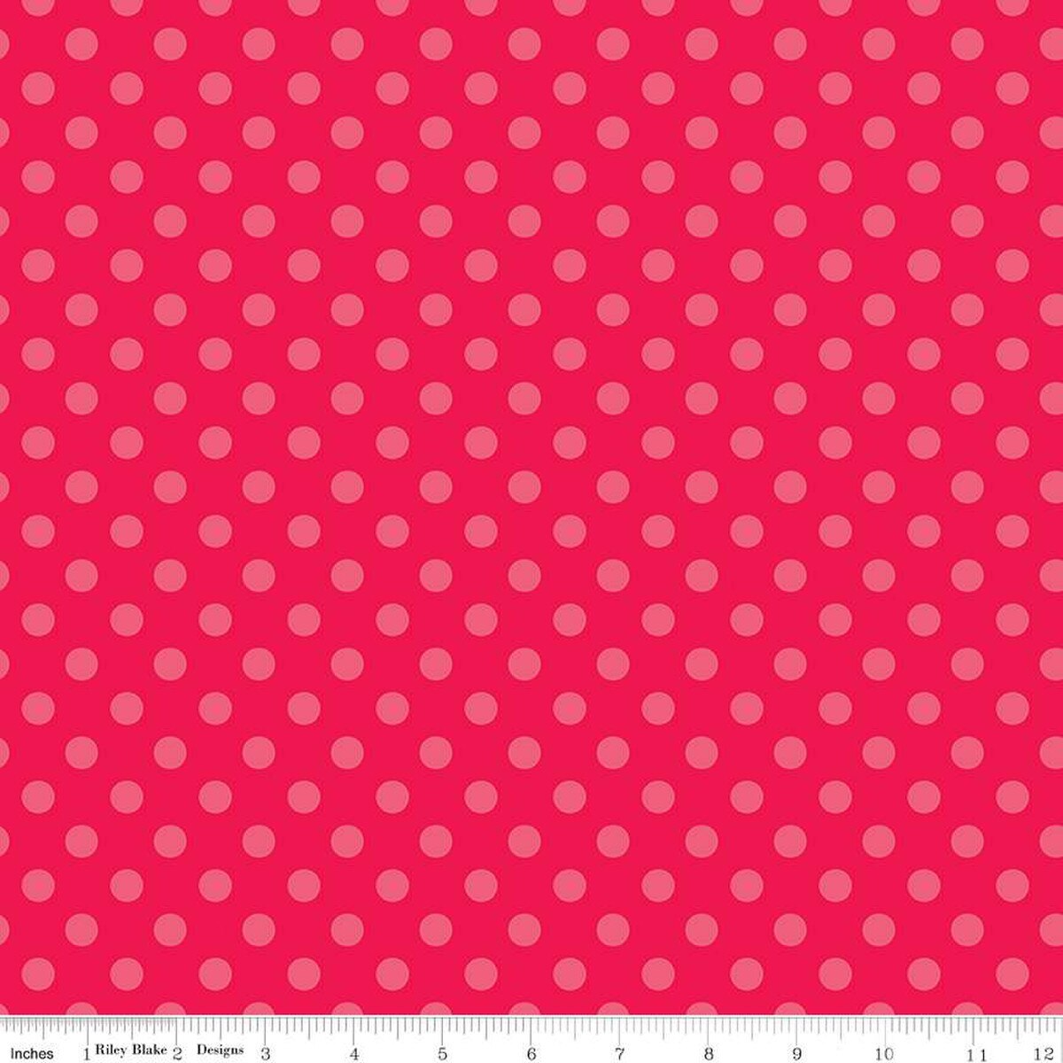 Gingerbread Kisses Polka Dots Red | Quarter Yard Listing