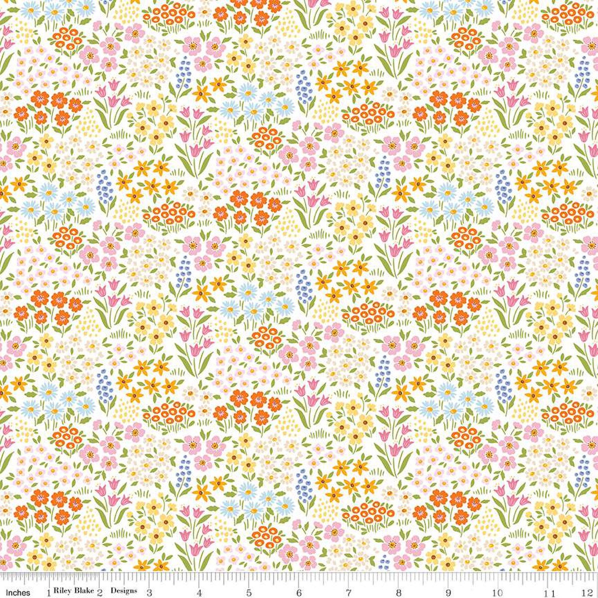 Little Darlin' Floral Fields Cream | Quarter Yard Listing