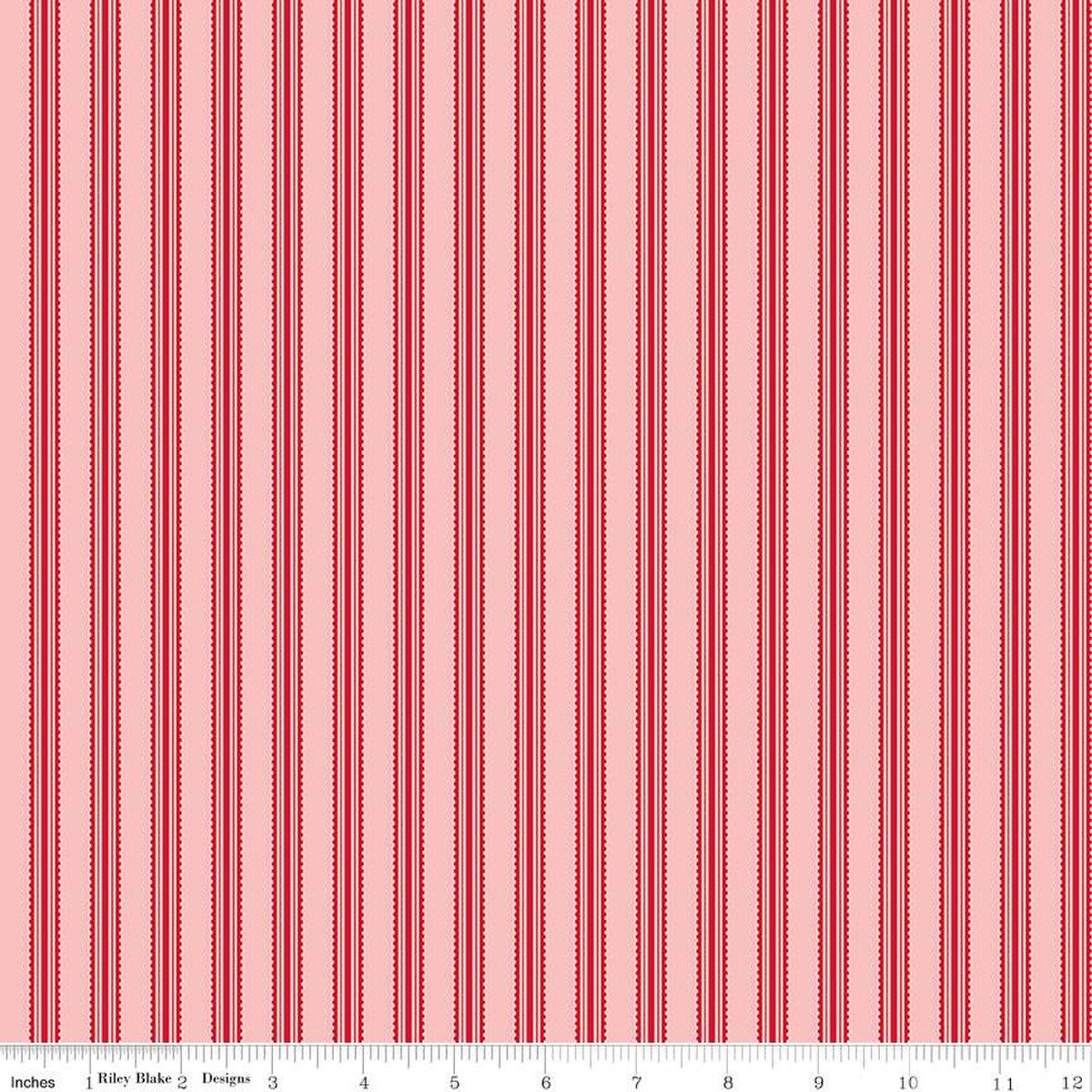 Letters to Cupid Stripe Pink | Quarter Yard Listing