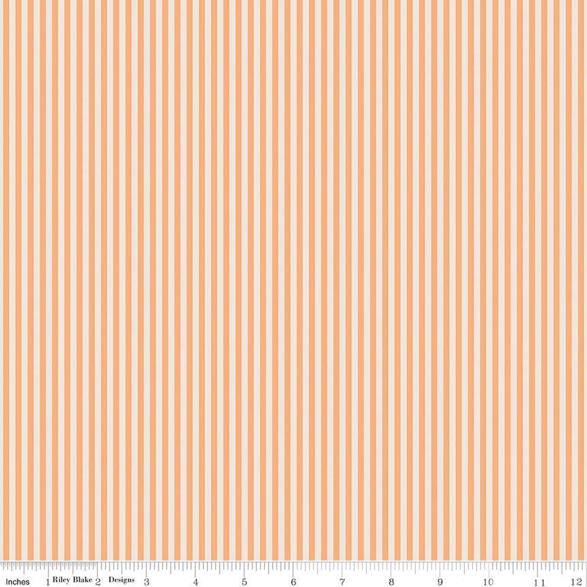 Marmalade on Ivory 1/8" Stripe