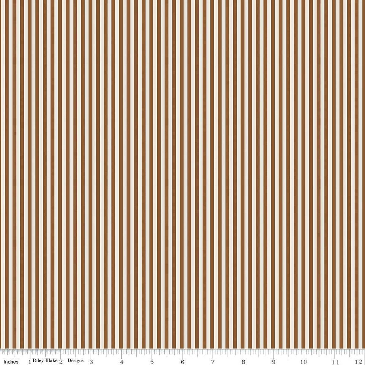Teddy Bear On Ivory 1/8" Stripe