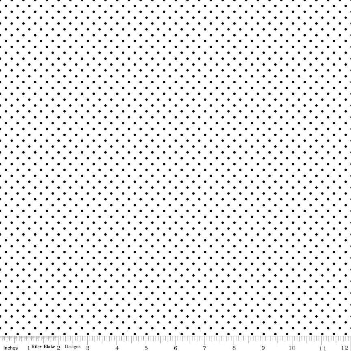 Swiss Dot on White Black