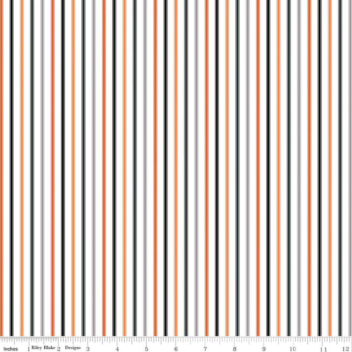 Halloween Ticking 1/8" Stripe