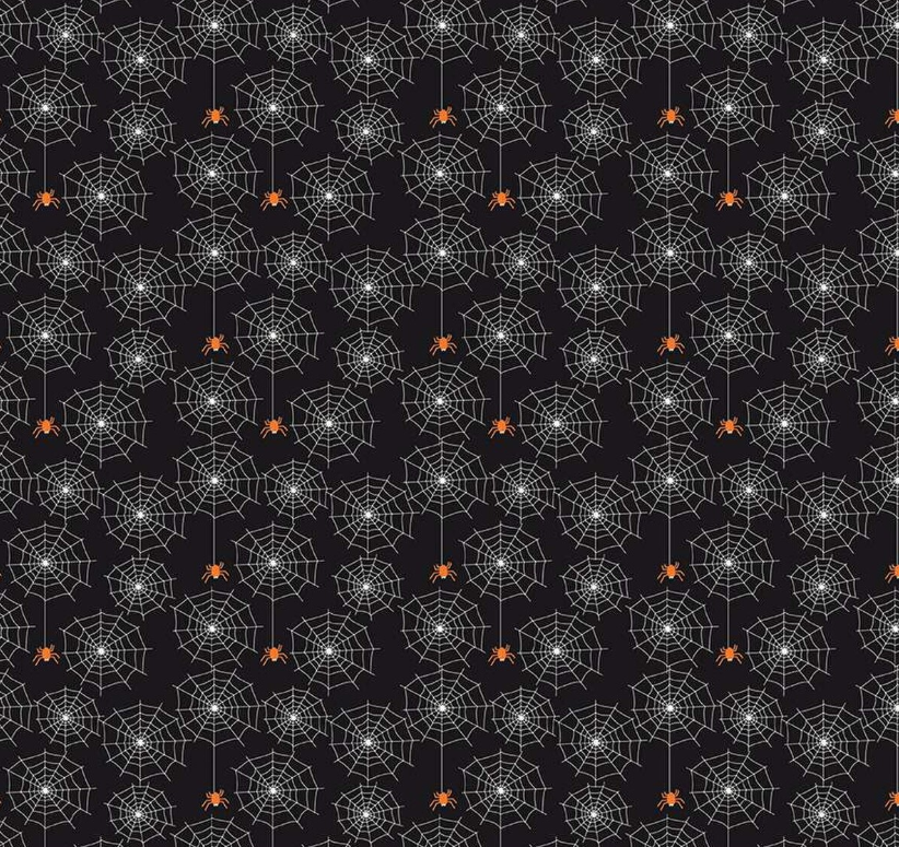 Beggar's Night Spiderwebs Black Glow in the Dark | Quarter Yard Listing