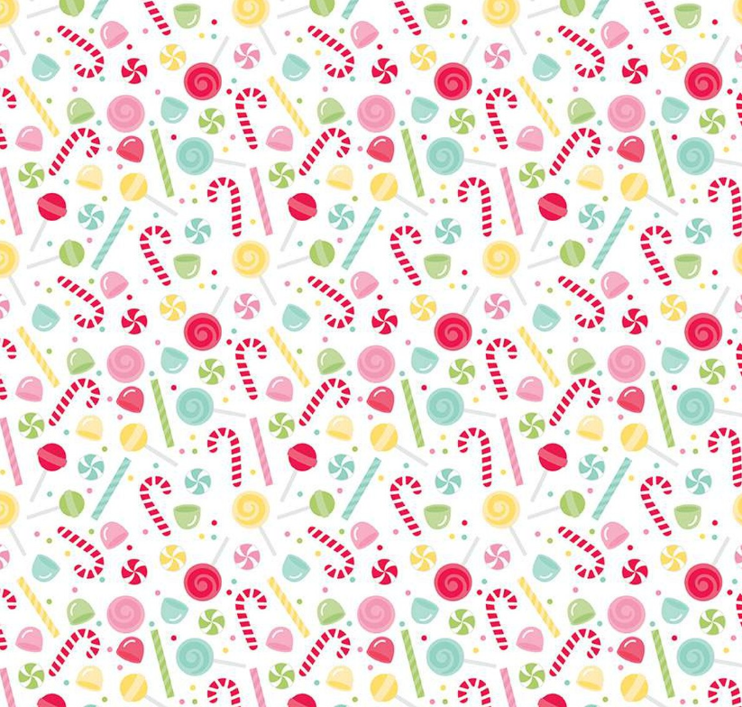 Gingerbread Kisses Sweets White | Quarter Yard Listing