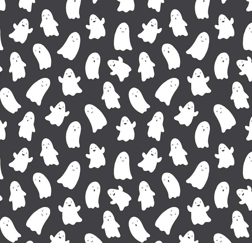 Hey Pumpkin Charcoal Ghosts | Quarter Yard Listing