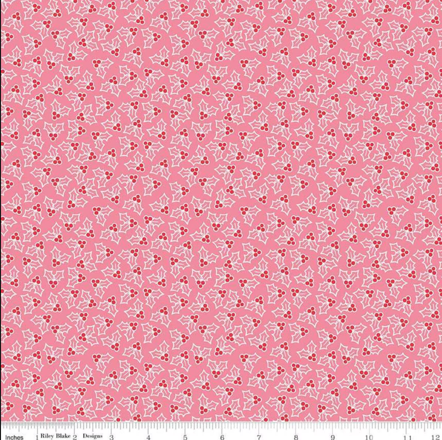 Cozy Christmas Holly Pink