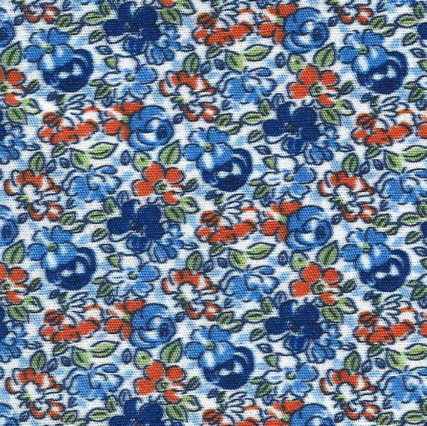 Orange & Blue Floral | Yardage Listing