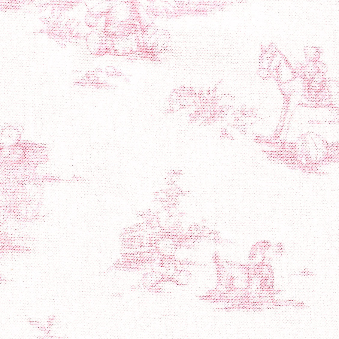 Teddy Bear Toile: Pink on White