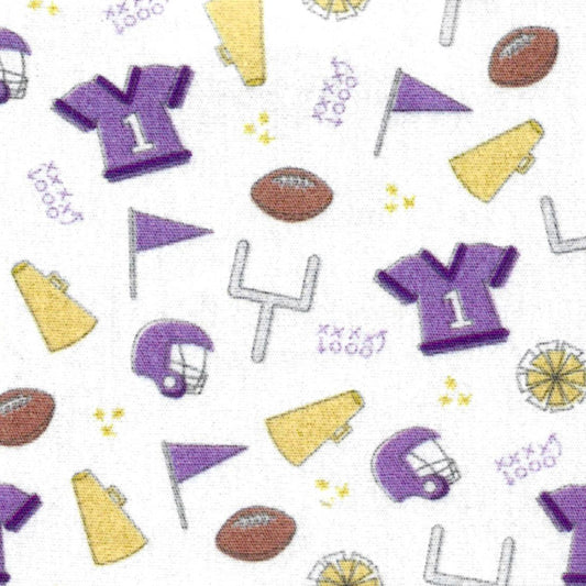 Purple & Gold Football Helmet | Yardage Listing