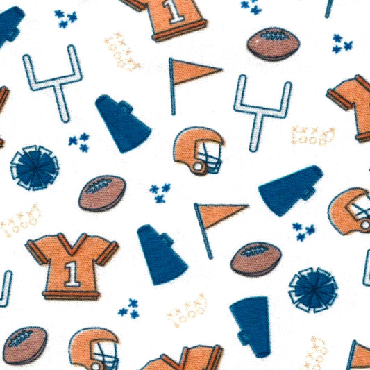 Orange & Blue Football Jersey Helmet