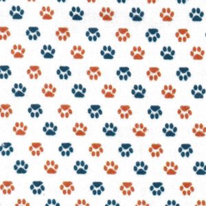 Orange & Blue Paw Print