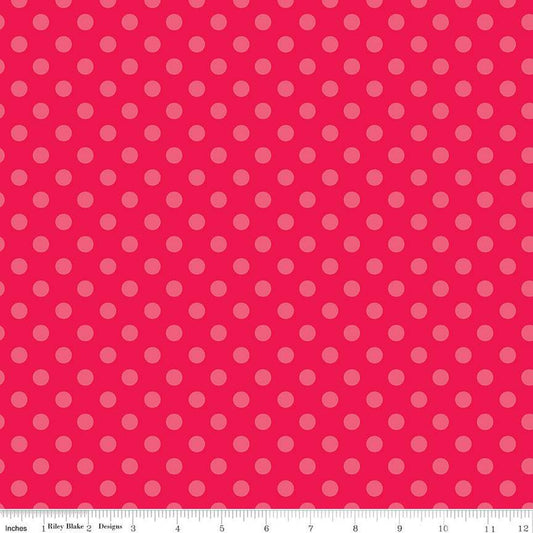 Gingerbread Kisses Polka Dots Red | Quarter Yard Listing