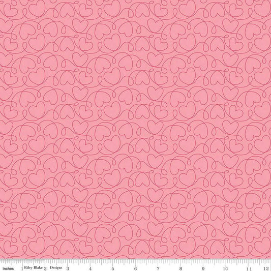 Sew in Love Tonal Rose Hearts | Quarter Yard Listing