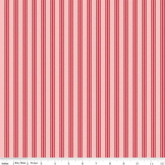 Letters to Cupid Stripe Pink | Quarter Yard Listing