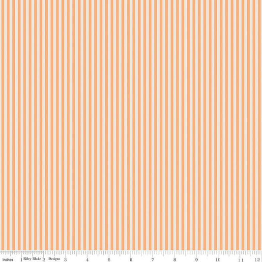 Marmalade on Ivory 1/8" Stripe