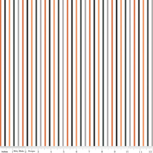 Halloween Ticking 1/8" Stripe