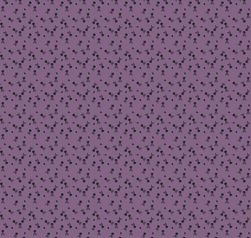 Beggar's Night Purple Skulls | Quarter Yard Listing