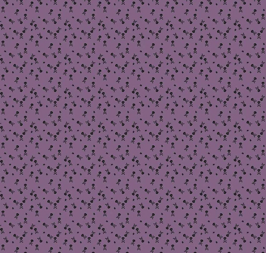 Beggar's Night Purple Skulls | Quarter Yard Listing