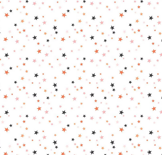 Hey Pumpkin White Stars | Quarter Yard Listing