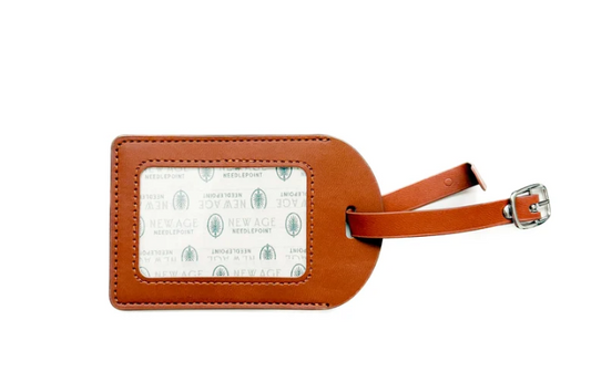 Brown Leather Self Finishing Luggage Tag